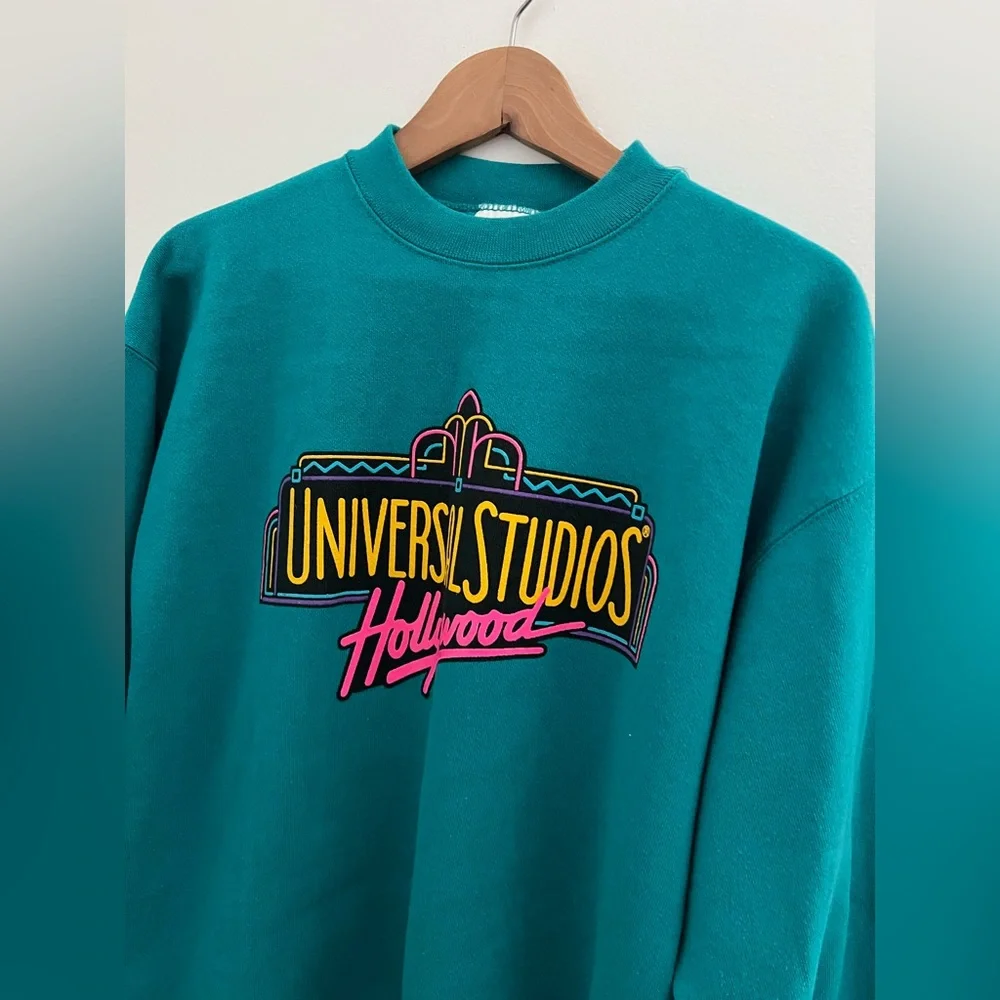 Vintage Tultex Disney Universal Studios Teal Crewneck Sweater